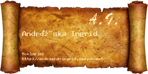 Andráska Ingrid névjegykártya